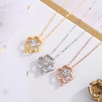 China CLASSIC Au750 Rose Gold Diamond 18K Gold Necklace Jewelry For Girl for sale