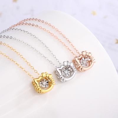 China CLASSIC Cat Diamond Pendant Can Be Pawned 18K Gold Necklace for sale