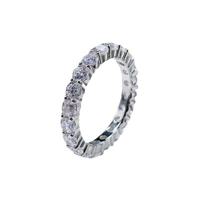 China New Romantic 925 Silver Wedding Ring With Jewelry Round Cut Diamond Ring Unique Girls Eternity Ring for sale