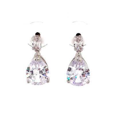 China Customized CLASSIC Wedding Jewelry Platinum-Plated Drop Earrings Bridal Earrings for sale