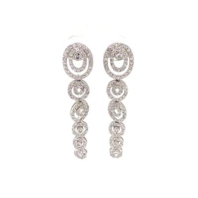 China CLASSIC Austrian Zircon Hoop Long Dress Bride Evening Prom Wedding Party Cocktail Earrings for sale