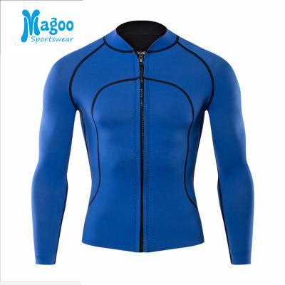 China 2mm custom zipper wetsuit tops neoprene mens surfing diving snorkeling antibacterial sports outdoor professionals for sale