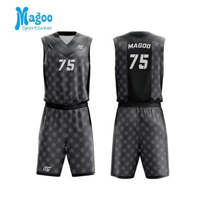 China Antibacterial Custom Your Own Reversible Team Basketball Uniforms Basketball Tank Top Set for sale