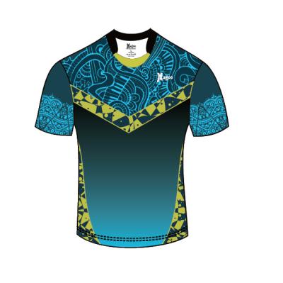 China Custom Made Blue Men's Rugby Wear Antibacterial High Quality Sublimation Sports OEM Rugby Kits Rugby Shirts Tank Top Uniforms for sale