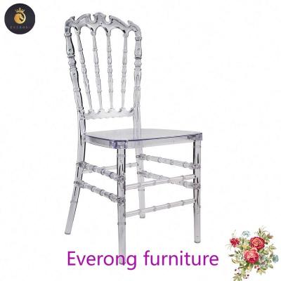 China Traditional clear resin acrylic transparent crystal banquet chair for sale