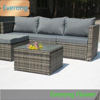 China Eco-freindly Outdoor Wicker Sofa Garden Furniture L Shaped Sofa Wicker Furniture Grey Rattan Outdoor Sofa for sale