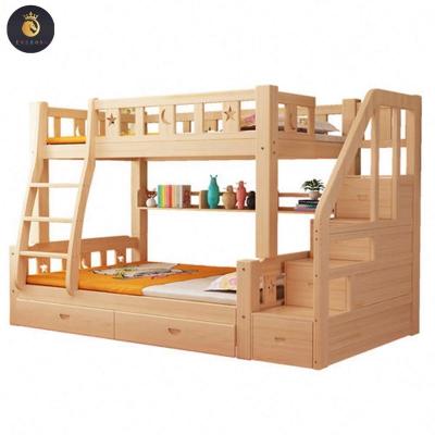 China Foldable bali style wood bunk bed wooden Bunk Bed Dormitory School Furniture  Surface  Modern Bedroom wooden Bunk Bed for sale