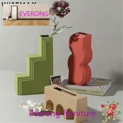 China Fashion EV FURNITURE Modern minimalist geometric art ceramic vase building blocks vase desktop home decoration for sale