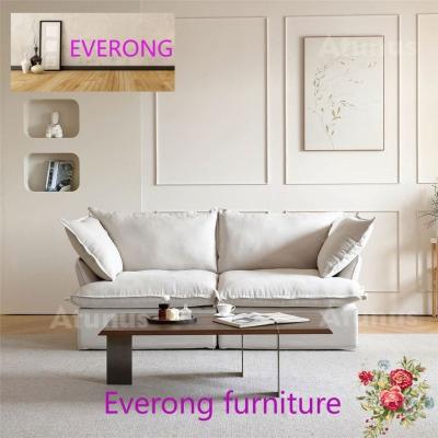 China Other EV Minimalist Living Room Furniture Soft Loveseat Sofa Elegant White Down Love Two 2 Seater Recliner Couch Sleeper Sofa Set for sale