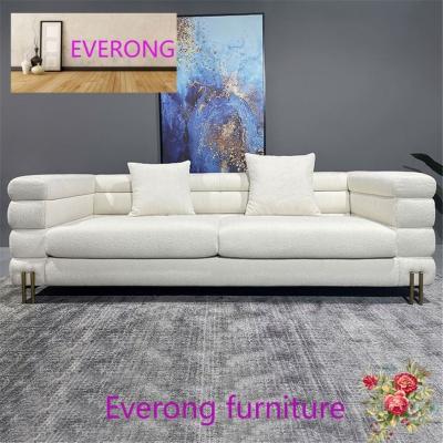 China Reclining Nordic Lamb Velvet Small Apartment Fabric Sofa Elegant Living Room White Teddy Plush Three Seat Metal Foot Sofa for sale