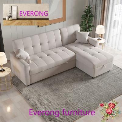 China Other Hot Selling Luxury Fabric Comfortable Couch Modern Lounge Sofa Bed with Storage I Shape Corner Sofa Bed Sleeper Sofa Set for sale