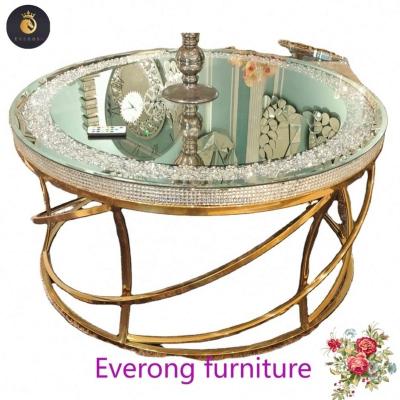 China Modern Middle East Luxury Small wood metal MDF mirrored end coffee side table for wholesale living room for sale