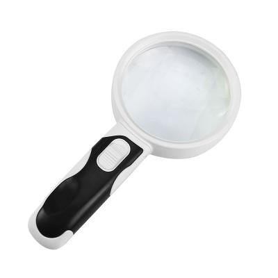 China 40MM Magnifying Glass With Led Seniors Gift 5X 10X Lightweight Handheld Magnifier With 2 Interchangeable Lenses for sale