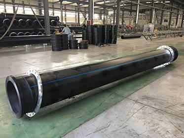 China High Density Polyethylene Steel Flange Connected HDPE Dredging Pipe For Sea Water Intake for sale