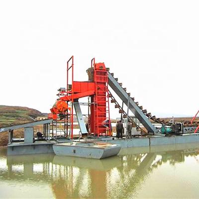 China Dredging Sand Making Capacity 60 Cubic Meter Per Hour Chain Bucket Gold Dredger For Dredging Sand And Gold for sale