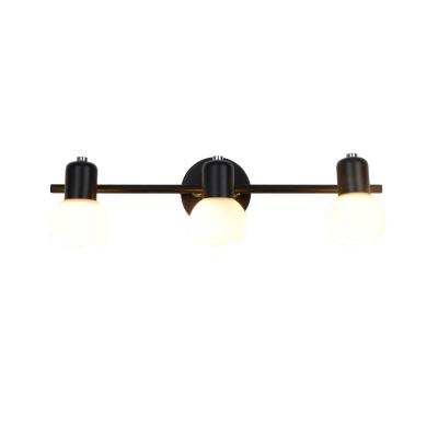 China ECOBRT Bathroom Vanity Lights,Black Finish 3-Light and Glass lampshade Adjustable arm,E14 Bulb … for sale