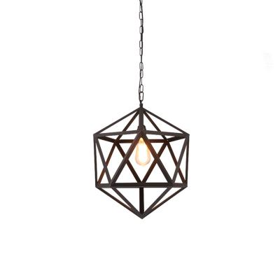 China ECOBRT Industrial Polyhedron Pendant Light Vintage Pendant Lighting Antique Hanging Light 1 Light Barn Metal Light for sale