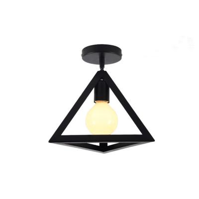 China ECOBRT Iron Ceiling Lamp, Black iron restaurant balcony corridor pendant lighting(Triangle) for sale