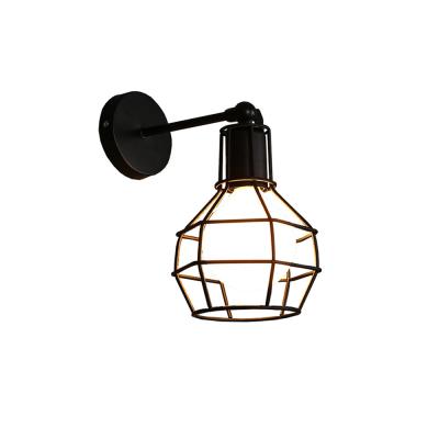 China Vintage Industrial Metal Cage Led Adjustable Wall Lamp, Steel Wire Iron Wall Sconce Retro Light Edison Light Fixtures for sale