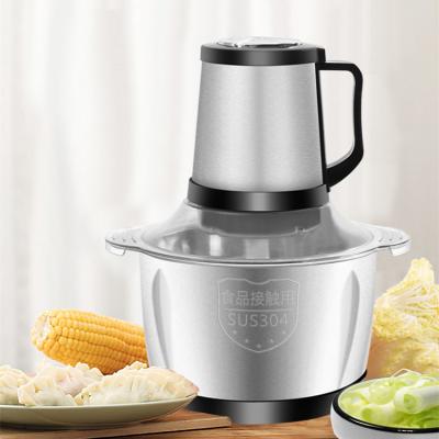 China Hotel 3L Capacity Electric Chopper Meat Grinder Mincer Food Processor Slicer Stainless Steel Stainless Steel 2 Speeds for sale