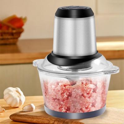 China Hotel 3L Capacity Electric Chopper Meat Grinder Kitchen Mincer Food Processor Slicer Stainless Steel Electric 2 Speeds for sale