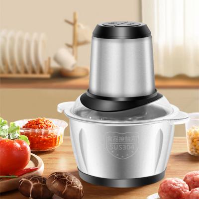 China Hotel 3 L Stainless Steel 2 Speeds Container 250W Meat Cleaver Electric Shaved Chopper Ice Function Stainless Steel Chopper for sale