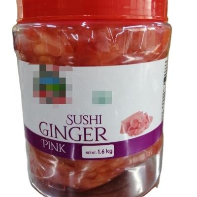 China Fresh 1.6KGS Pickled Sushi Pink Ginger With 500g Liquid for sale