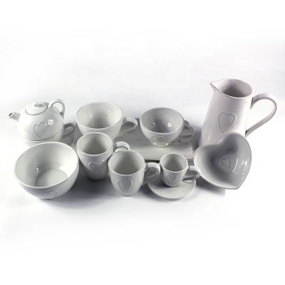 China Dolomite Party Sustainable Dinnerware Set European Tea Set For A Cup Ceramic Gift Set for sale