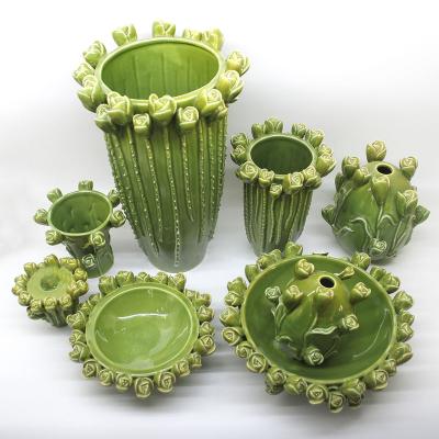 China American Style Maceta 3D Mounted Shape Art Home Decor Clay Candle Holders Sandstone Desktop Green Indoor Flowerpot for sale