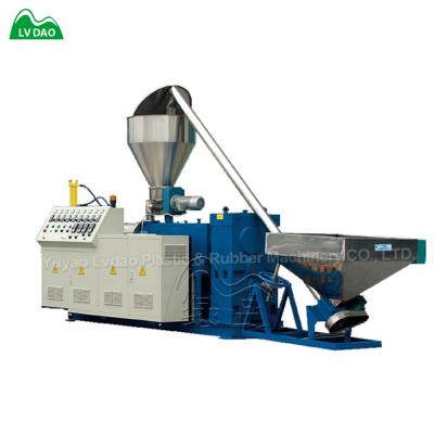 China Plant PVC Conical Twin Screw Extruding And Pelletizing Machine for sale