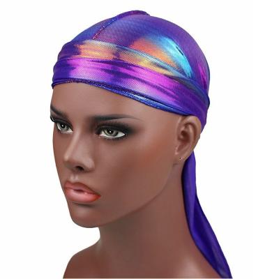 China Image DR-16C 2021 Manufacturer Custom Silk Turban Headwear 360 Wave Bandage Durag Hot-selling Turban for sale