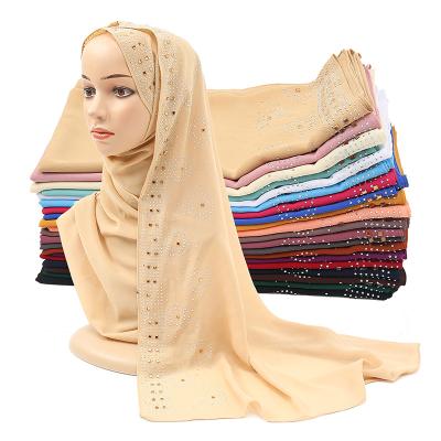 China TB-275 Malaysia Female Casual All-match Diamond Headscarf Shawl Muslim Women Ethnic Chiffon Hijab Approx 180*70 cm for sale