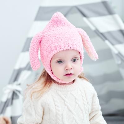 China Image MZ-215 Autumn And Winter New Cute ' Baby Beanie Hat Solid Color Children'S Warm Ear Muff Hats for sale