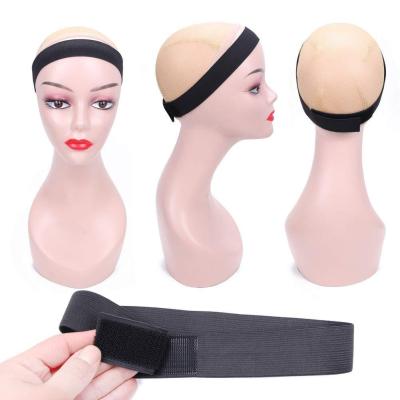 China FS-102 Wholesale Black Adjustable Frontal Killer Head Band Wig Elastic Hair Bands Wig Melting Elastic Band for sale