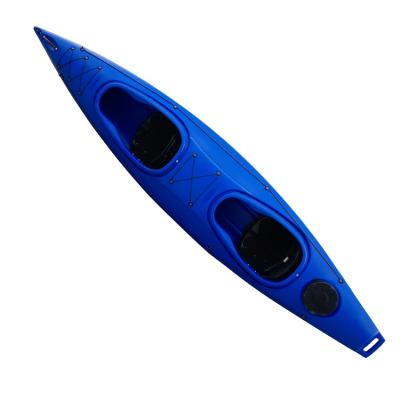 China Sit In Angler Kayak LLDPE Rowing Boat 2 Person Plastic Canoe 617 Lbs for sale