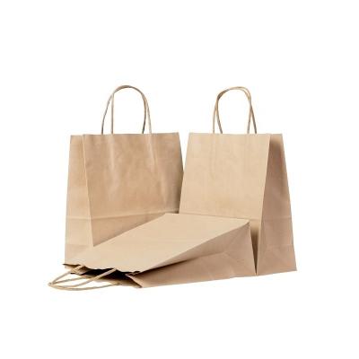 China Wholesale Recyclable Customize Logo Bag Brown Eco Friendly Printed Paper Fast Food Take Away Kraft Paper Bag With Handle for sale