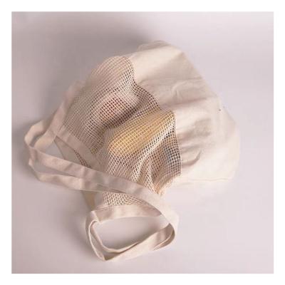 China High Quality Eco-friendly Reusable Washable Fruit Bags Vegetable Bag Eco Friendly Cotton Mesh Bag With Handle for sale