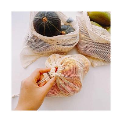 China New Zero Listing Eco-Friendly Custom Size Waste Storage Vegetable And Fruit Shopping Reusable 100% Cotton Mesh Bag for sale