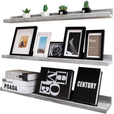 China New Classic / Postmodern Wooden Floating Shelves Storage Wall Mounted Shelving For Bathroom Living Room for sale