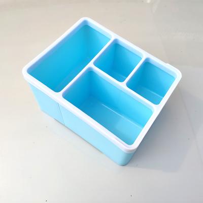 China Compartment Home Office Storage Box Office Supplies Stationery Viable Practical Desktop Plastic Storage Box for sale