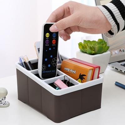 China Viable Hot Sale 4 Compartments Desk Accessories Organizer Plastic Desk Organizer Desk Storage Box for sale