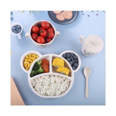 China Sustainable Best Selling Custom Baby Feeding Utensils Toddler Dishes Self-Feeding Kids Dining With Divider for sale