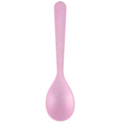 China Amazon Sustainable Success Cute Wheat Straw Fiber Plastic PP Spoon For Kids Children for sale