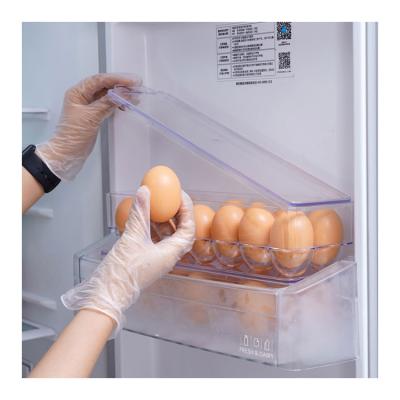 China Bpa Free Viable Clear Plastic Stackable Organizer Fridge Organizer Egg Holder Storage Container Bin for sale