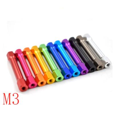 China Free Shipping Mechinery M3 x 20/25/30/35/37/40 Double Head Female Hex Female Anodized Aluminum Standoff Spacer for sale