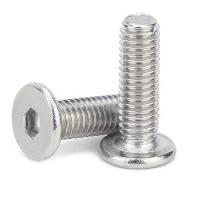 China Flat Head Stainless Steel m2 m2.5 m3 m4 m5 m6 m8 Profile Hex Ultralow Socket Thin Head Cap Screw for sale