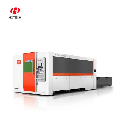 China Laser CUTTING HGTECH Hot Sale 3000W 4000W 6KW 8KW 20000W Metal Stainless Steel CNC Fiber Laser Cutting Machine for sale