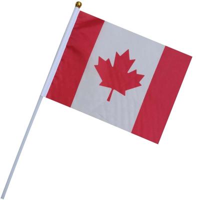 China CA Canada Outdoor Canadian Hand Country Top 32 World Cup 2022 Games RTS Waving Flags for sale