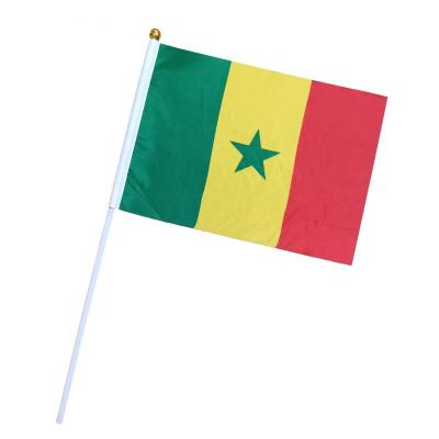 China Sports and Games 2022 World Cup Top 32 Country West African Country Senegal Green Yellow Red Hand Waving Flags for sale