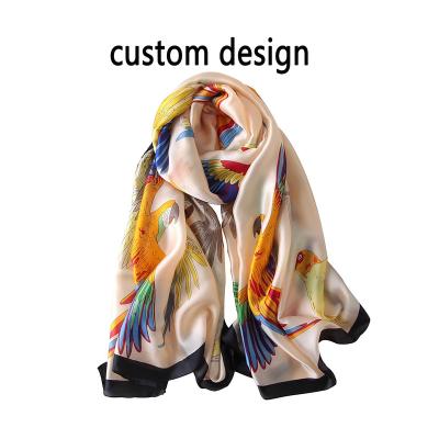 China Cheap Custom Lady Cape Elengent Fashion Large Square Silk Satin Scarf Neck Wear Scarf for sale